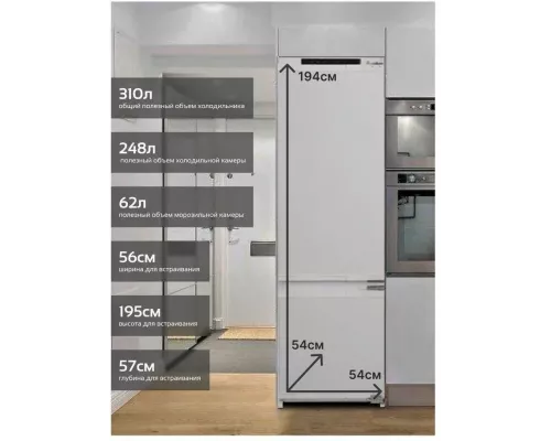 Встраиваемый холодильник Ascoli ADRF310WEBI