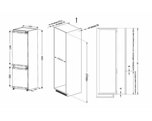 Встраиваемый холодильник Candy CBCH9315AFM