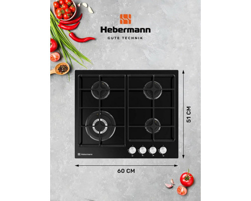 Варочная поверхность HEBERMANN HBGG 604.1 B Варочная поверхность HEBERMANN HBGG 604.1 B