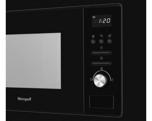 Встраиваемая микроволновая печь WEISSGAUFF BMWO-207 Grill черный/нержавеющая сталь