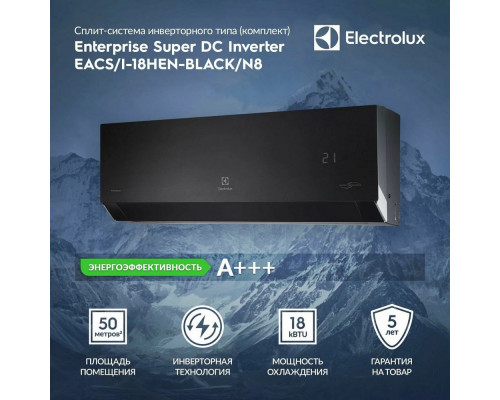 Сплит-система ELECTROLUX EACS/i-18HEN-BLACK/N8_24Y инвертор Сплит-система ELECTROLUX EACS/i-18HEN-BLACK/N8_24Y инвертор