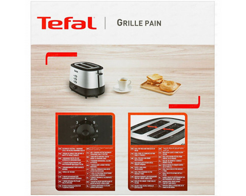Тостер TEFAL TT520D10 серебр/черный Тостер TEFAL TT520D10 серебр/черный