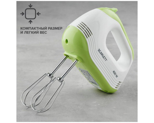 Миксер SCARLETT SC-HM40S15 белый/зеленый Миксер SCARLETT SC-HM40S15 белый/зеленый