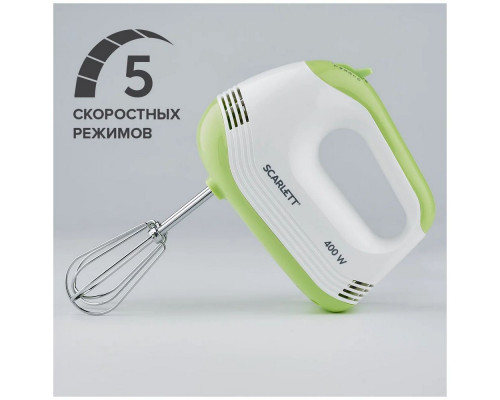 Миксер SCARLETT SC-HM40S15 белый/зеленый Миксер SCARLETT SC-HM40S15 белый/зеленый