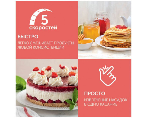 Миксер SCARLETT SC-HM40S15 белый/зеленый Миксер SCARLETT SC-HM40S15 белый/зеленый