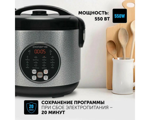 Мультиварка POLARIS PMC 0365AD серебристый/черный Мультиварка POLARIS PMC 0365AD серебристый/черный