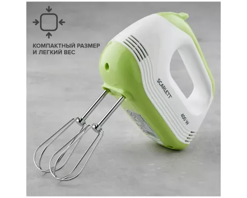 Миксер SCARLETT SC-HM40S15 белый/зеленый