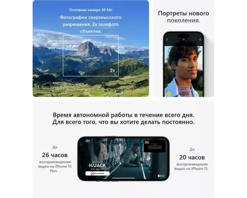 Смартфон Apple iPhone 15 Plus 512GB Black (ОАЭ)