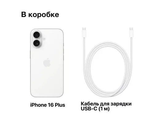 Смартфон Apple iPhone 16 Plus 512GB White (ОАЭ)