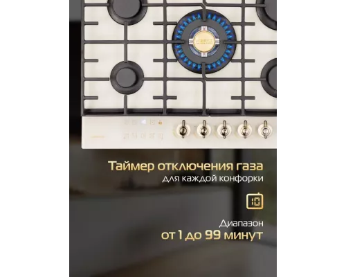 Варочная поверхность HIBERG VM 7255 Y бежевый ретро