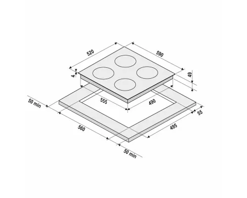 Варочная поверхность KRONA ZAUBER 60 BL 1DZTK