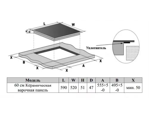 Варочная поверхность WEISSGAUFF HV 641 BSG черный