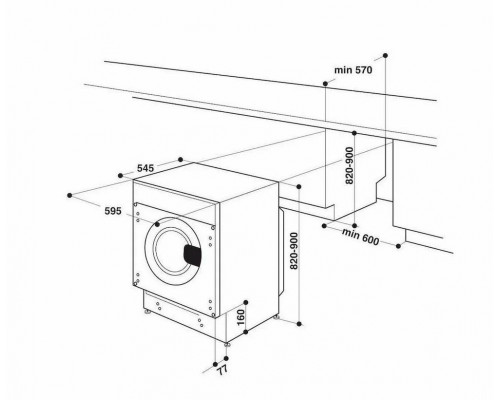 Встраиваемая стиральная машина Whirlpool BI WMWG71483E EU N Встраиваемая стиральная машина Whirlpool BI WMWG71483E EU N
