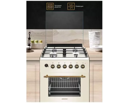 Кухонная плита NORDFROST GE 6064 YR беж. ретро