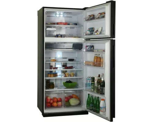 Холодильник SHARP SJ-XP59PGRD черное стекло/красный