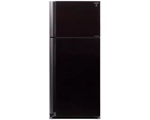 Холодильник SHARP SJ-XP59PGRD черное стекло/красный