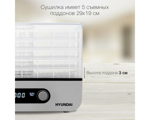 Сушилка для овощей и фруктов HYUNDAI HYDF-5033 Сушилка для овощей и фруктов HYUNDAI HYDF-5033