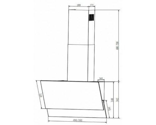 Вытяжка ELIKOR VERTEX BK 60 Вытяжка ELIKOR VERTEX BK 60