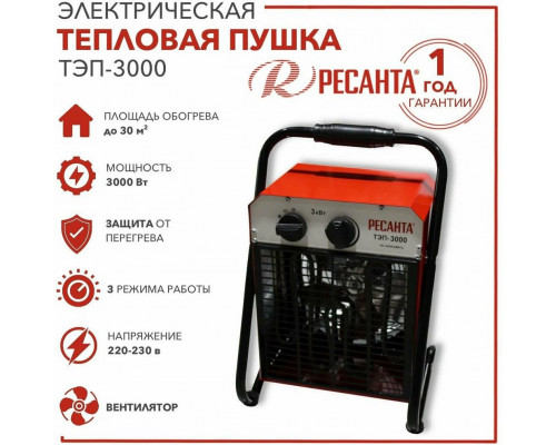 Тепловая пушка РЕСАНТА ТЭП-3000