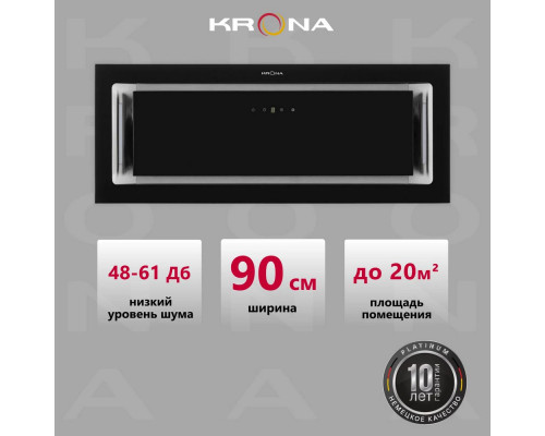 Вытяжка полновстраиваемая KRONA SELINA 900 GLASS BLACK S Вытяжка полновстраиваемая KRONA SELINA 900 GLASS BLACK S