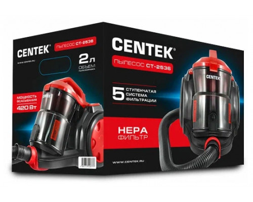 Пылесос CENTEK CT-2536 красный/черный