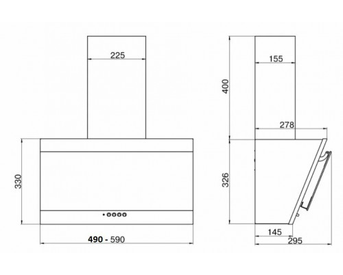 Вытяжка каминная наклонная ELIKOR ТИТАН 50П-430-К3Д черный