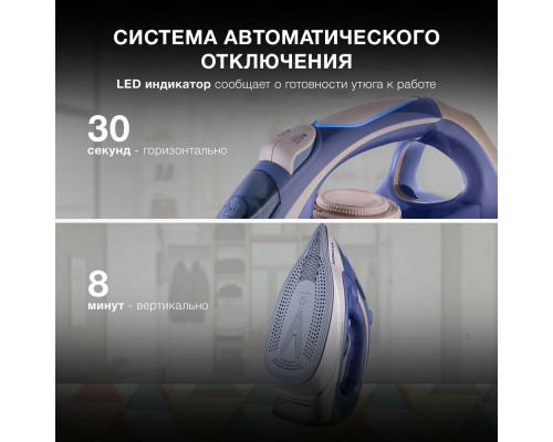 Утюг Hyundai H-SI02510 темно-синий/розовое золото