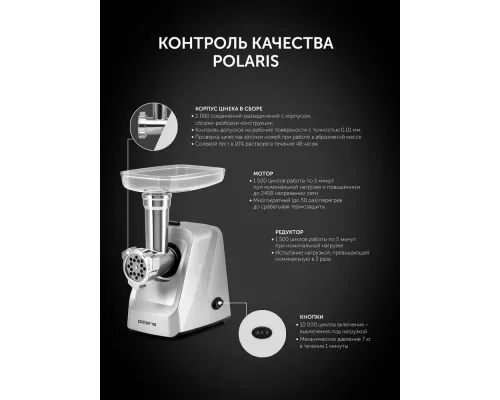 Мясорубка Polaris PMG 1854 RUS графит