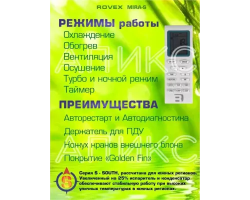 Сплит-система Rovex Mira AST-18HE S