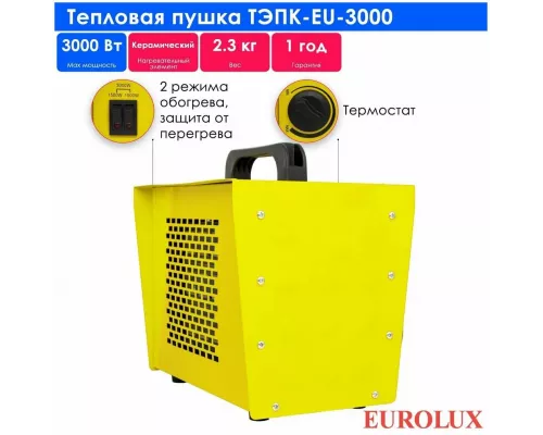 Тепловая пушка EUROLUX ТЭПК-EU-3000