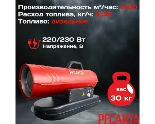 Тепловая пушка РЕСАНТА ТДП-30АКД