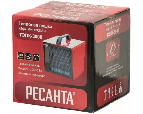 Тепловая пушка РЕСАНТА ТЭПК-3000 красный/черный