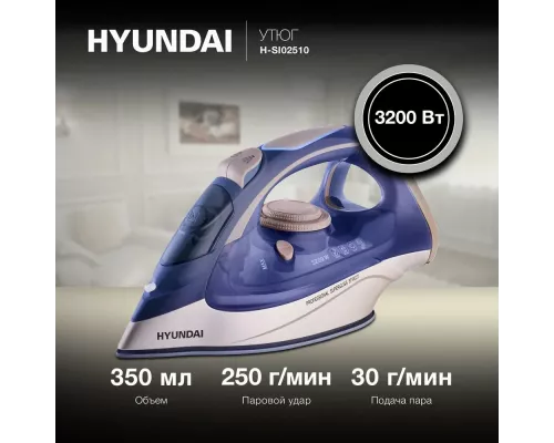 Утюг Hyundai H-SI02510 темно-синий/розовое золото