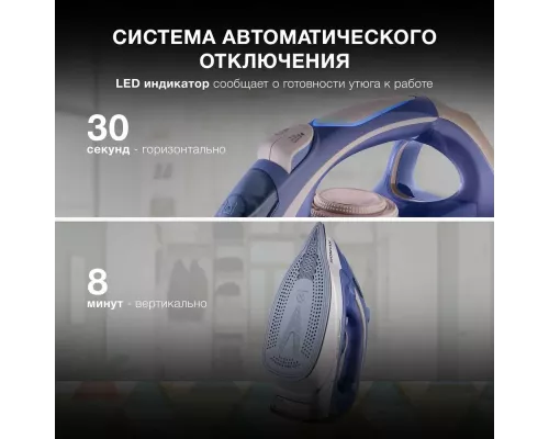 Утюг Hyundai H-SI02510 темно-синий/розовое золото