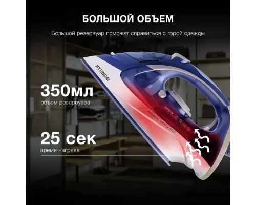 Утюг Hyundai H-SI02510 темно-синий/розовое золото