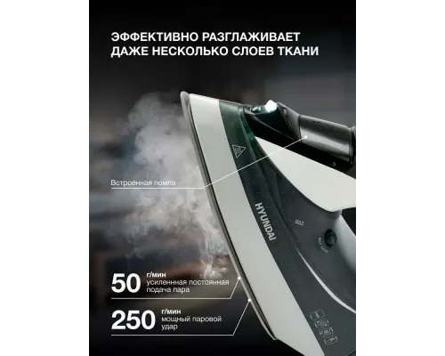 Утюг Hyundai H-SIP3100 серый/серебристый