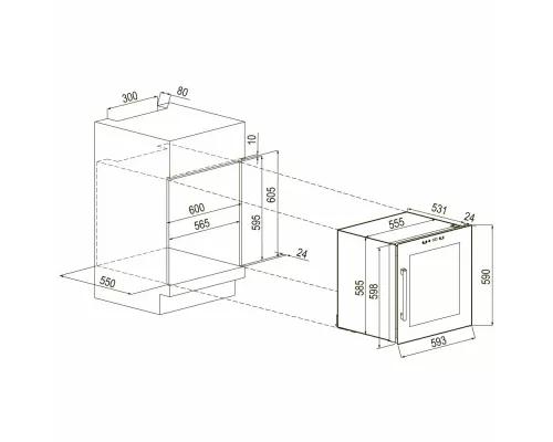 Винный шкаф KRONA BADEN 60/30 BL
