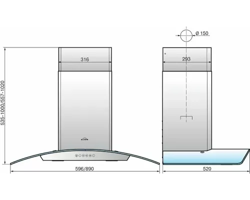 Вытяжка ELIKOR Аметист S4 60Н-700-Э4Д нерж/тонир