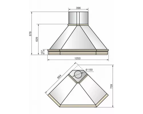 Вытяжка ELIKOR Форест 90П-650-П3Д бежевый/дуб неокр