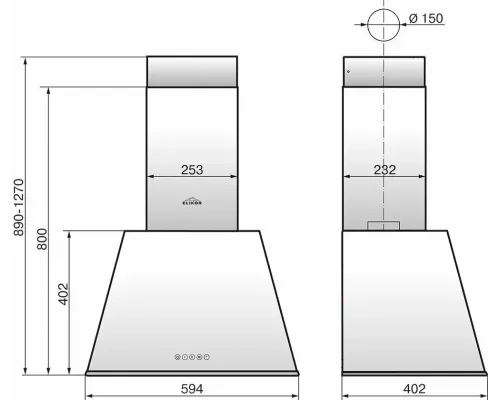 Вытяжка ELIKOR Гамма 60П-650-Э3Д антрацит/срб