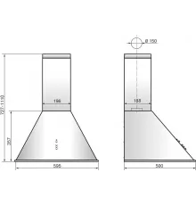 Вытяжка ELIKOR Омега 60П-650-К3Д черный/нерж