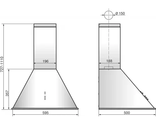 Вытяжка ELIKOR Омега 60П-650-К3Д черный/нерж