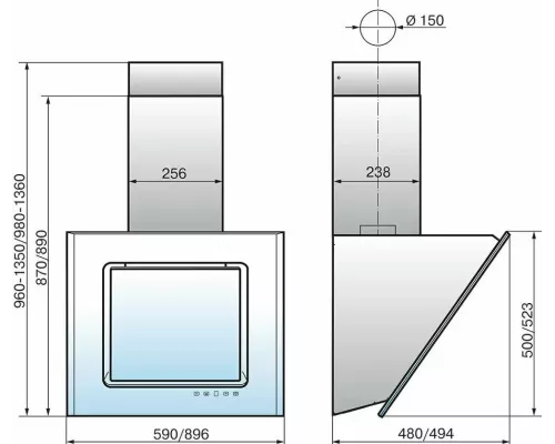 Вытяжка ELIKOR Оникс 90П-1000-Е4Д бежевый/бежевый