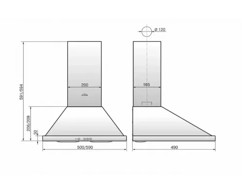 Вытяжка каминная ELIKOR Оптима 50Н-400-К3Л нержавеющая сталь