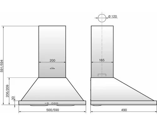 Вытяжка каминная купольная ELIKOR Оптима 60П-400-К3Л медный антик
