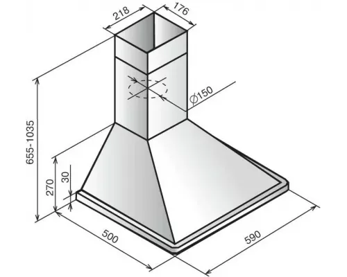 Вытяжка каминная купольная ELIKOR Оптима 60П-400-К3Л медный антик