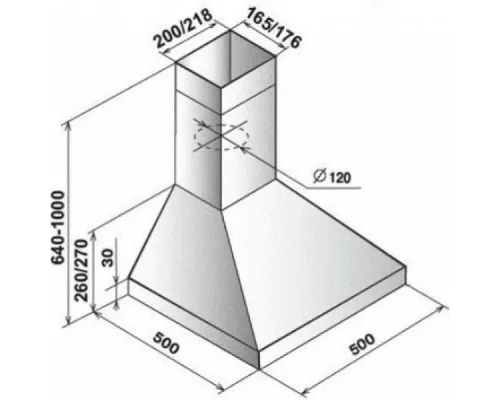 Вытяжка каминная купольная ELIKOR ВЕНТА 50Н-430-П3Л нерж.сталь