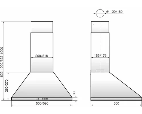 Вытяжка каминная купольная ELIKOR ВЕНТА 50Н-430-П3Л нерж.сталь