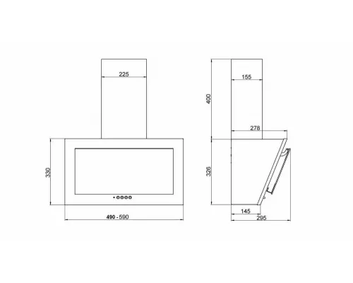 Вытяжка каминная наклонная ELIKOR КОРАЛЛ 60П-430-К3Д белый/белое стекло