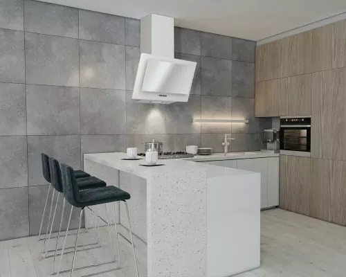 Вытяжка каминная наклонная ELIKOR КОРАЛЛ 60П-430-К3Д белый/белое стекло